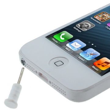 100 PCS Earphone Slot Anti-dust Stopper for iPhone & iPad (White) - 1