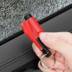 Red 2 in 1 Car Emergency Tool: Hammer, Key Chain, Knife & Glass Breaker - 6