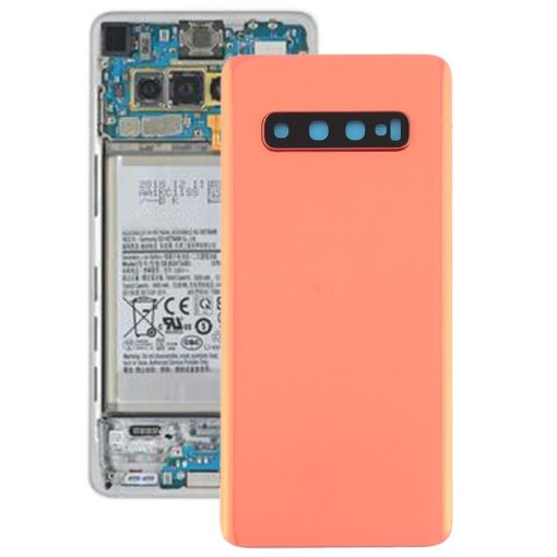 Galaxy S10 Pink Battery Back Cover with Camera Lens - 1