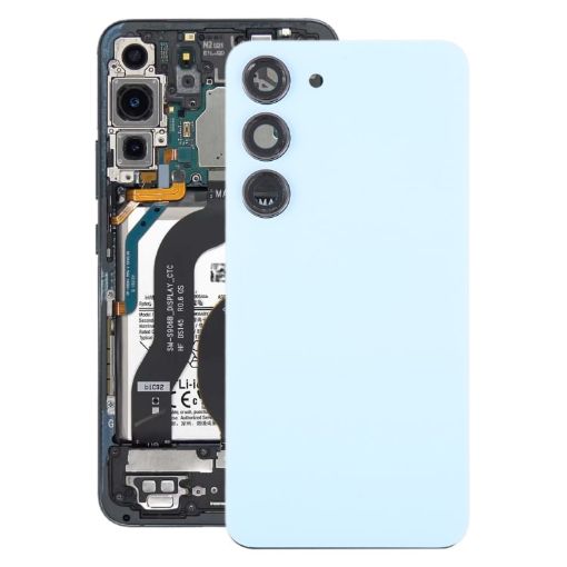 Samsung Galaxy S23 Blue OEM Glass Back Cover with Camera Lens - 1
