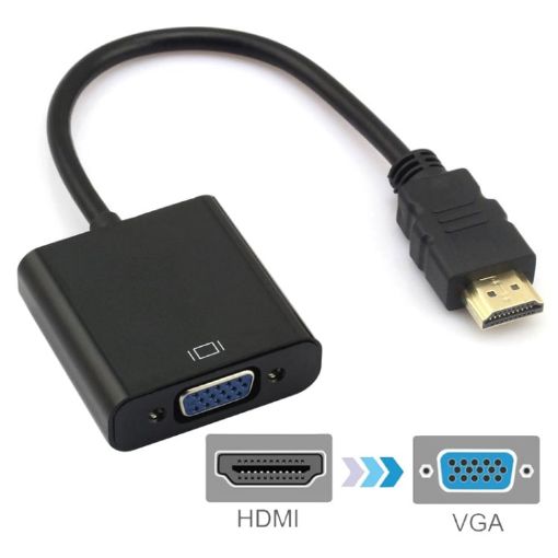 HDMI 19 Pin Male to VGA Female 20cm Cable Adapter (Black) - 1