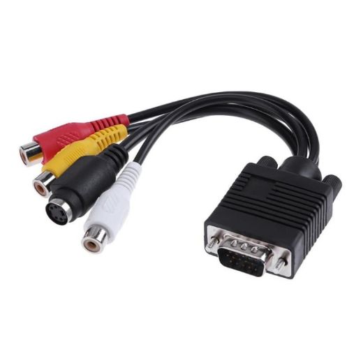 VGA to S-Video AV RCA Converter Cable with 2 Audio Cables - 1