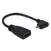 90 Micro HDMI Male to HDMI Female Adapter Cable, 17cm (Black) - 1