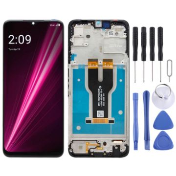 Revvl 6 LCD Screen Digitizer Full Assembly with Frame (Black) - 1