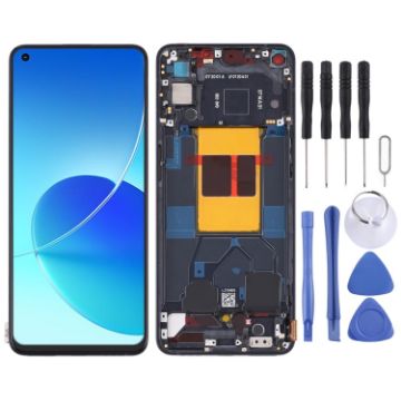 OPPO Reno6 5G LCD Screen Digitizer Assembly with Frame (Black) - 1