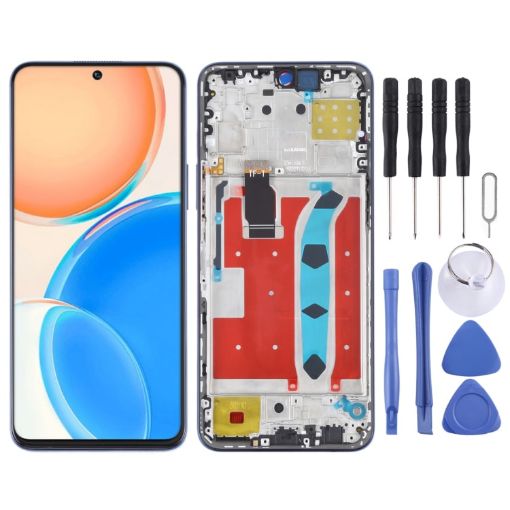 Original LCD Screen for Honor X8 with Frame (Blue) - 1