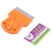 Orange Glue Remover Squeegee - Sticker Cleaner with Plastic Handle - 4