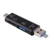 3 in 1 TF USB to Micro USB Type-C Card Reader OTG Adapter Black - 2