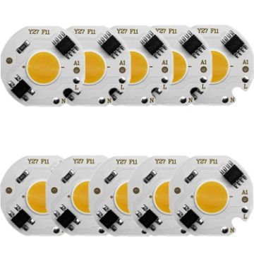COB LED Light Chip AC 220V Bulb 3W Cold White Spotlight 10 pcs - 1