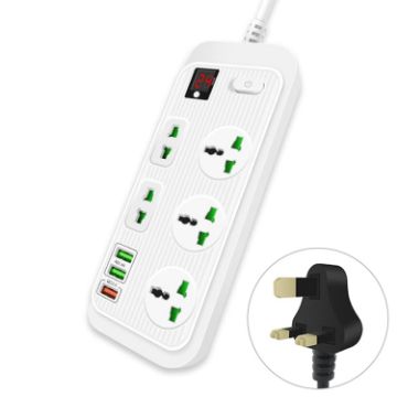 T17 3000W High-power Socket with QC3.0 USB Fast Charging, UK Plug - 1