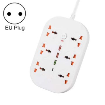 T21 PD3.0+QC3.0 Multi Hole Plug 3000W High Power Socket EU White - 1