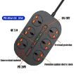 T21 PD3.0 + QC3.0 3000W AU Plug Multi-Hole High Power Socket (Black) - 3
