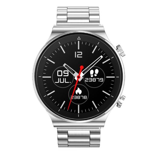 N58 IP67 Smart Watch - 1.28" Touch Screen, Stainless Steel Silver - 1