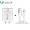 CA-25 QC3.0 USB Fast Charger 3A with 8 Pin Cable, AU Plug (Black) - 3