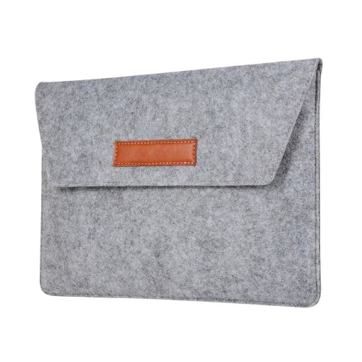 15" Grey Felt Liner Notebook Protective Cover Bag - 1