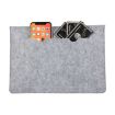 15" Grey Felt Liner Notebook Protective Cover Bag - 3