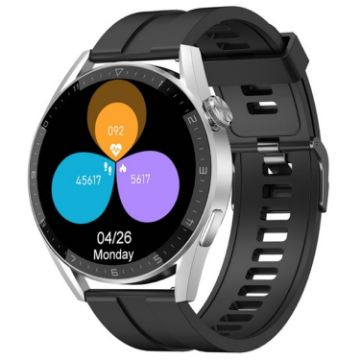 DT3 Max Silver Smart Watch 1.36" Color Screen Silicone Band - 1