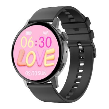 DT3 Mini Smart Watch 1.19" Color Screen Black Silicone Watchband - 1