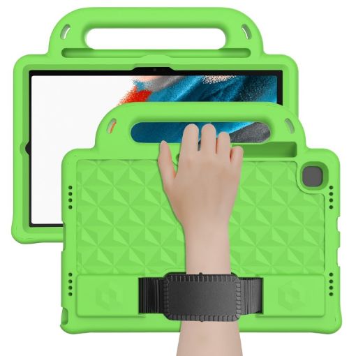 Galaxy Tab A8 10.5 Case X200/X205 Shockproof Holder Strap Green - 1