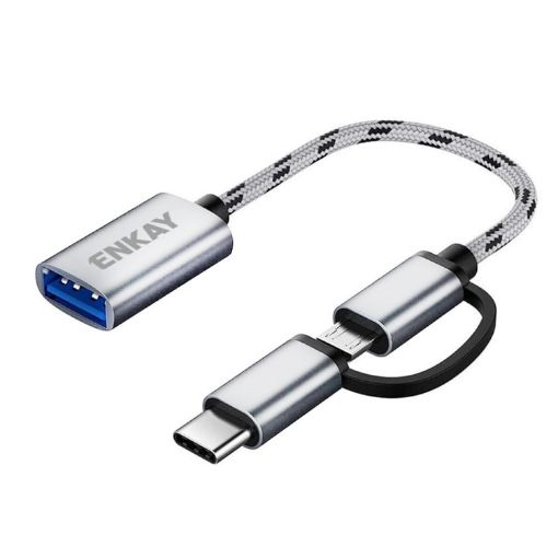 ENKAY ENK-AT113 2 in 1 Type-C/Micro USB to USB 3.0 OTG Adapter - 1