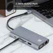 JUNSUNMAY 11-in-1 Type-C Hub: 4K HDMI, VGA, RJ45, PD Quick Charge - 2
