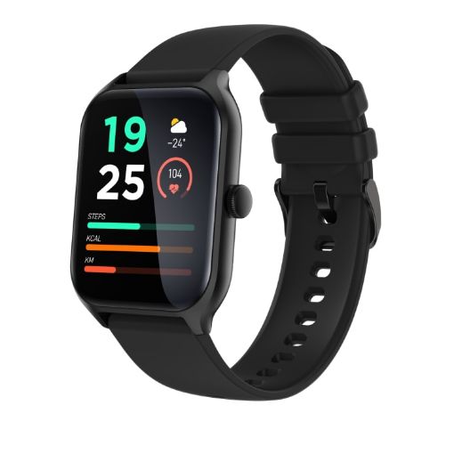 P58 1.96" Smart Watch, Heart Rate & Blood Pressure Monitor, Black - 1