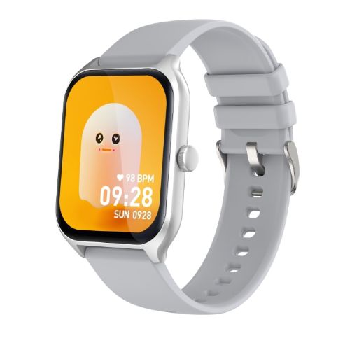 P58 Smart Watch 1.96" Silver, Heart Rate & Blood Pressure Monitor - 1