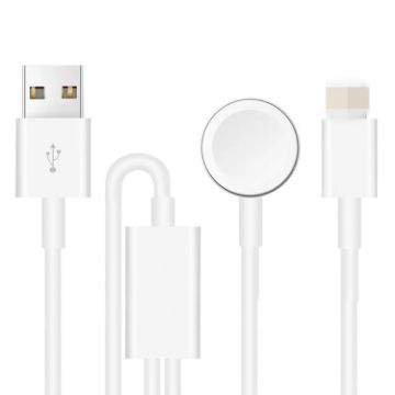 2 in 1 USB Magnetic Charging Cable for Apple Watch & iPhone, 1.2m - 1