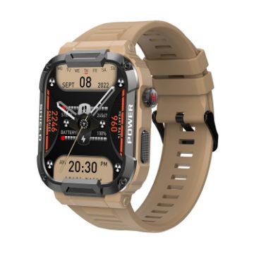 MK66 1.85" Yellow Smart Watch with Heart Rate/Blood Pressure Monitor - 1