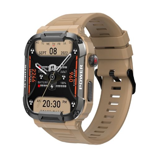 MK66 1.85" Yellow Smart Watch with Heart Rate/Blood Pressure Monitor - 1