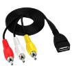 JUNSUNMAY 0.2m USB to 3 RCA Male Audio Video Splitter Cable - 3
