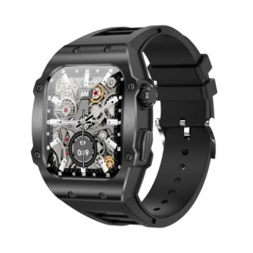 AK55 1.91" Waterproof Smartwatch with Heart/Blood Monitoring (Black) - 1