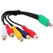 JUNSUNMAY 0.3m 3.5mm/2.5mm to 5xRCA AV Cable for Samsung TV - 3
