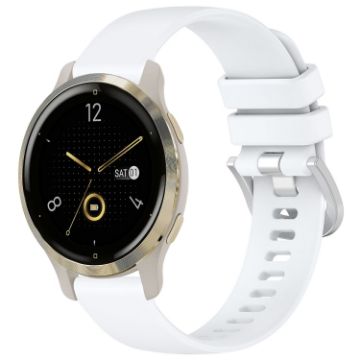 Garmin Venu 2S White Silicone Watch Band with Silver Buckle - 1