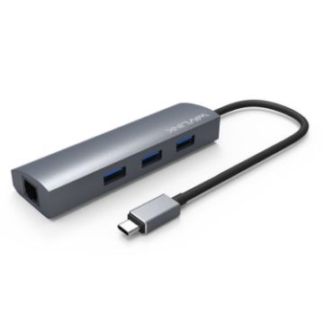 WAVLINK UH3031G/C Type-C Adapter: 3 USB 3.0, USB-C, RJ45, Power Port - 1