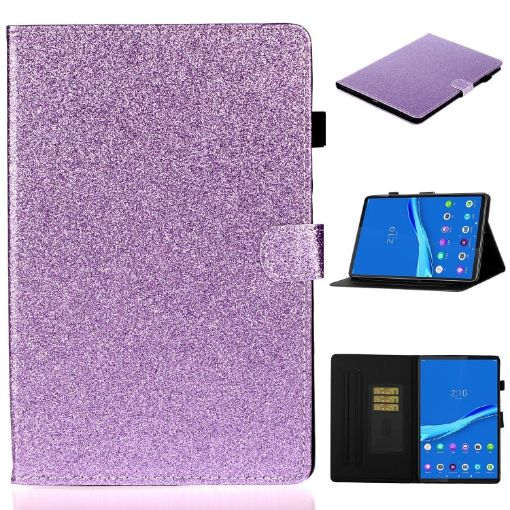 Samsung Galaxy Tab A8 10.5 2021 Glitter Leather Case (Purple) - 1
