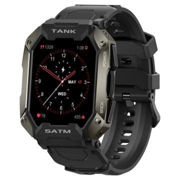 TANK M1 Smart Watch, 1.72" TFT, Sleep & Heart Rate Monitor, Black - 1
