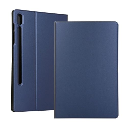Samsung Galaxy Tab S8 Ultra Leather Case with Holder (Dark Blue) - 1
