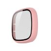 Pink Frosted PC + Tempered Glass Case for Fitbit Versa 3/Sense - 1