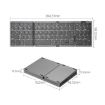 B089 Grey Bluetooth Foldable Keyboard with Numeric Keypad - 3