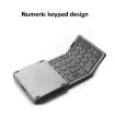 B089 Grey Bluetooth Foldable Keyboard with Numeric Keypad - 4