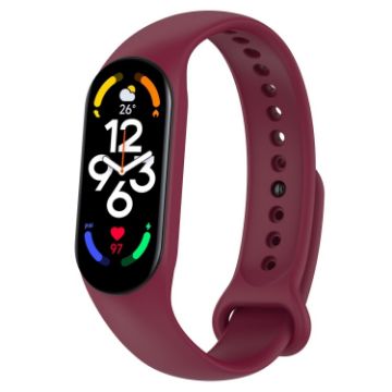 Xiaomi Mi Band 7/6/5 & Amazfit Band 5 Silicone Strap (Wine Red) - 1