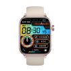 ET570 Smart Watch, 1.96" Screen, Silicone Strap, Bluetooth/ECG, Beige - 2