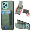 For Honor 400 Lite Green Carbon Fiber Flip Wallet Phone Case - 1