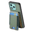 For Honor 400 Lite Green Carbon Fiber Flip Wallet Phone Case - 3