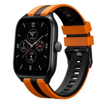 Amazfit GTS 4 Two-Color Sports Silicone Band (Orange+Black) 20mm - 1