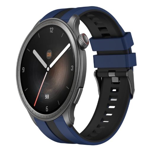 Amazfit Balance 22mm Sports Silicone Watch Band (Blue+Black) - 1