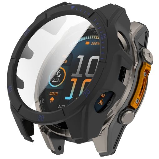 Garmin Fenix 8 AMOLED 43mm Tempered Glass Case (Black Blue) - 1