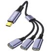 ENKAY ENK-CB171 Type-C to 3 USB 2.0 OTG Splitter, 0.5m Cord - 1