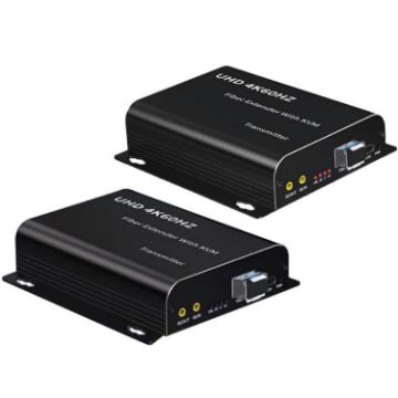 Dual Fiber LC Interface KVM HDMI Extender, EU Plug - 1